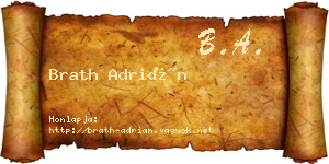 Brath Adrián névjegykártya
