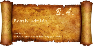 Brath Adrián névjegykártya